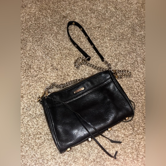 Rebecca Minkoff Mac Convertable Crossbody Black Leather Chain Studded ￼Purse. - Picture 3 of 6